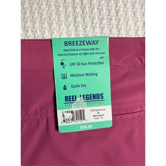 REEL LEGENDS Plus 2X Adventure Solid SHORTS  - Color Red Violet - Picture 5 of 5